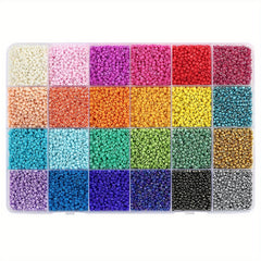 18000pcs 2mm 24 Colors Glass Seed Beads Jewelry Making DIY Supplies