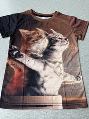 Kids 3D Kitty Graphic T-shirt Short Sleeve Tee for Boys and Girls