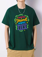 Men's Cotton Graphic Crew Neck Active T-shirt for Summer