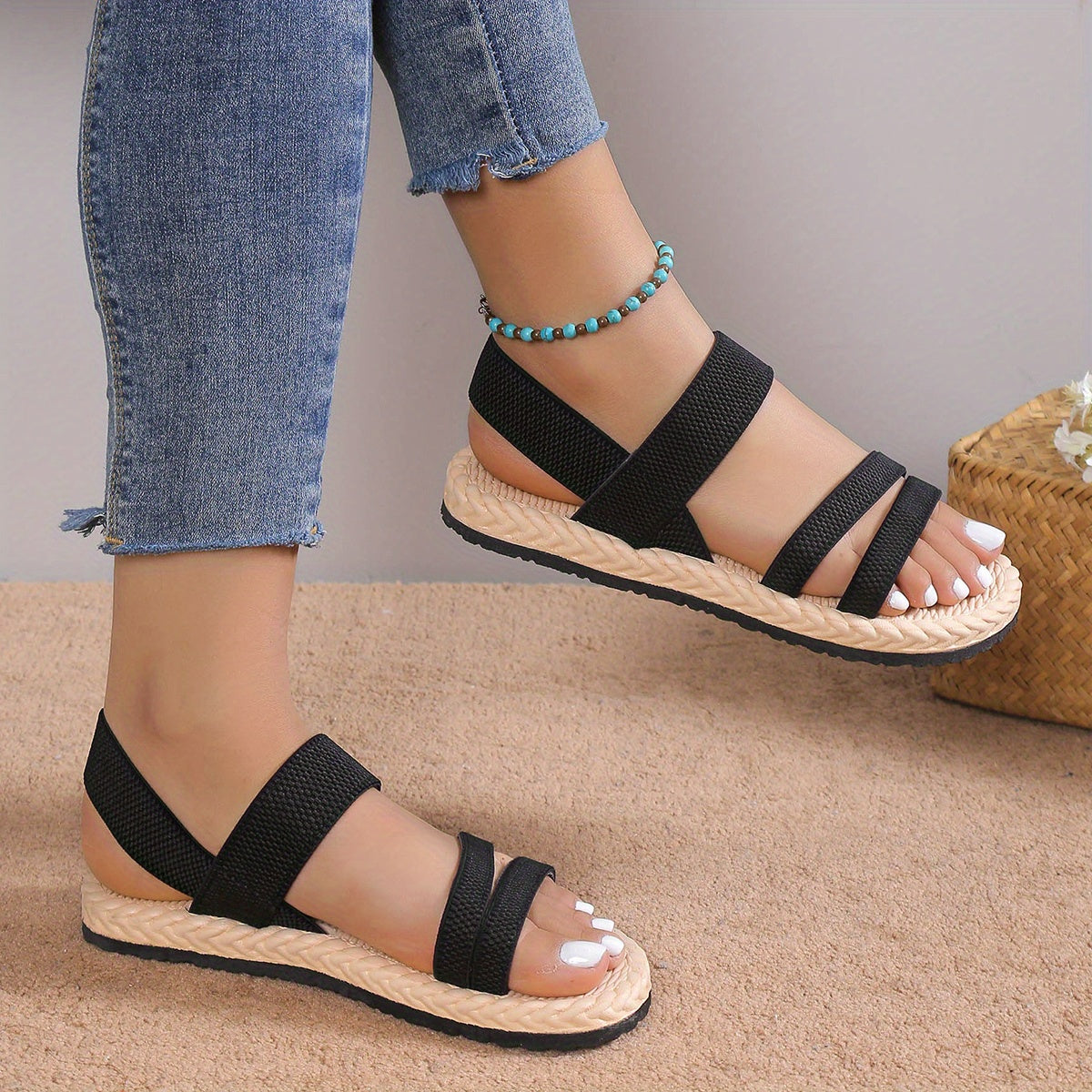 Women's Flat Sandals Ankle Strap Outdoor Shoes