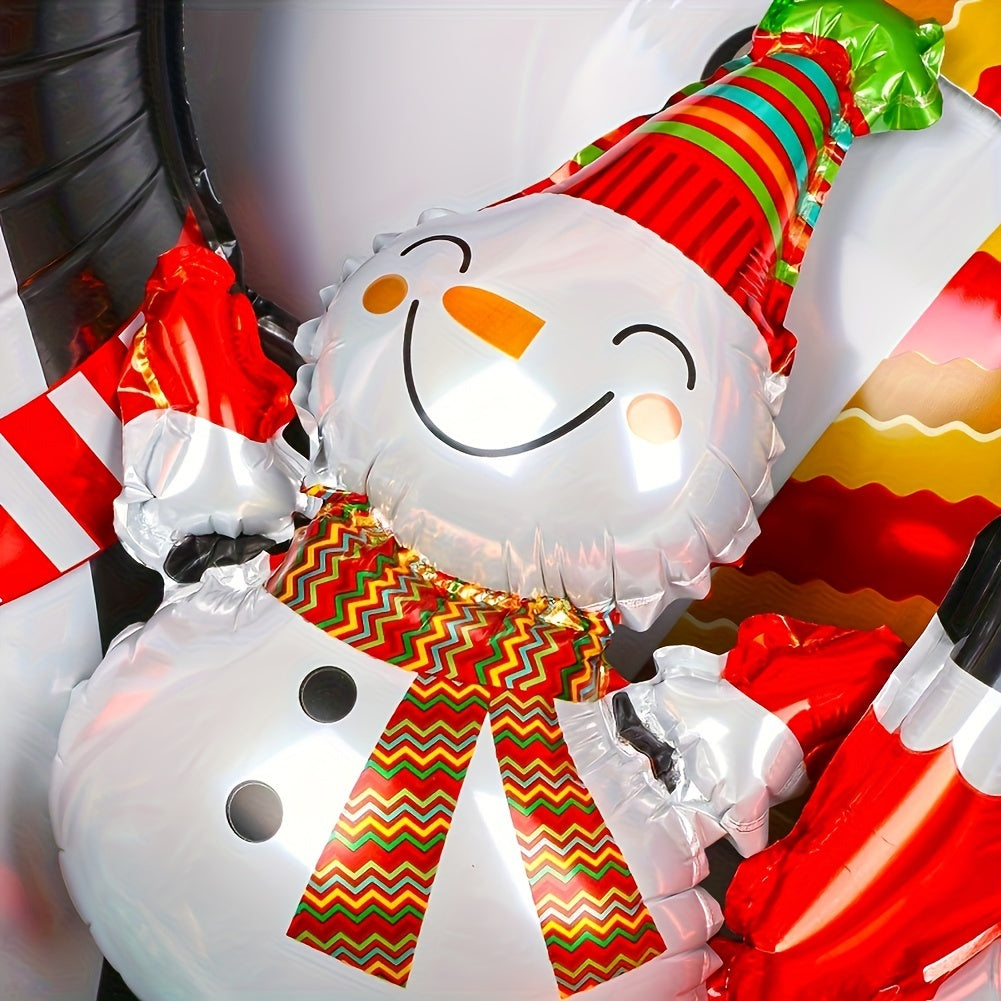 2pcs Christmas Aluminum Foil Balloons - Snowman Santa Claus Xmas Party Decor