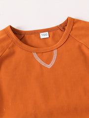 Boys Casual Outfit Round Neck T shirt & Shorts For Summer Kids Clothes