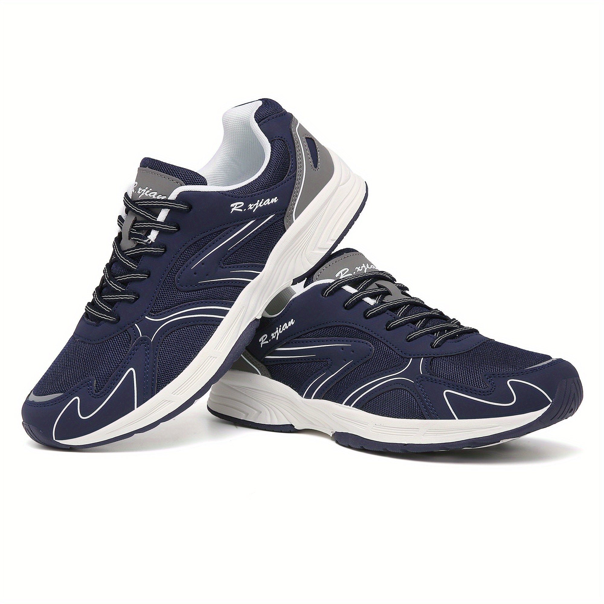 Men's Mesh Running Shoes Breathable Lace Up Sneakers for Outdoor Activities
