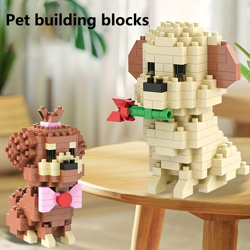 DIY Dog Building Blocks Toy Puppy Model Desktop Decoration Gift for Children