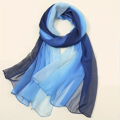 Gradient Silk Scarf Hijab Shawl Casual Windproof Head Wraps Turban