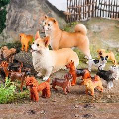 12pcs Mini Puppy Golden Shiba Inu Toy Doll Eco friendly Plastic Ornament