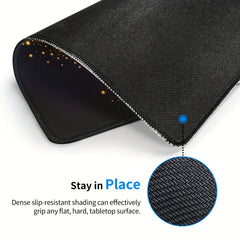 Square Stitched Edge Mousepad Golden Lotus Pattern Office Home Games Desktop