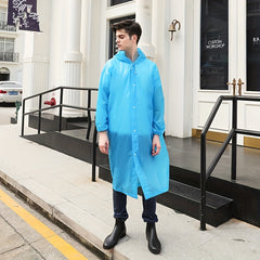 Reusable Portable Rain Poncho with Hood and Elastic Cuffs for Outdoor Activities