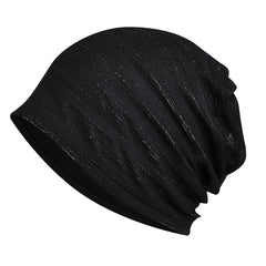Women Thin Stripe Hollow Beanie Cap Sunscreen Headwrap Casual Hat