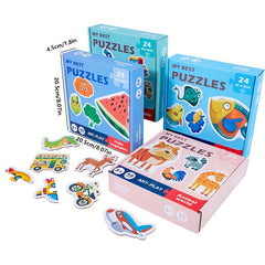 Matching Puzzle Sea Animal Traffic Fruit Vegetable Interactive Puzzle Two Pieces