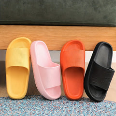 Women's Solid Flat Slides Slip On Soft Sole Minimalist Shoes Comfy & Casual