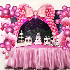 6pcs Cartoon Character Birthday Balloons Pink Bow Balloon Party Decoration