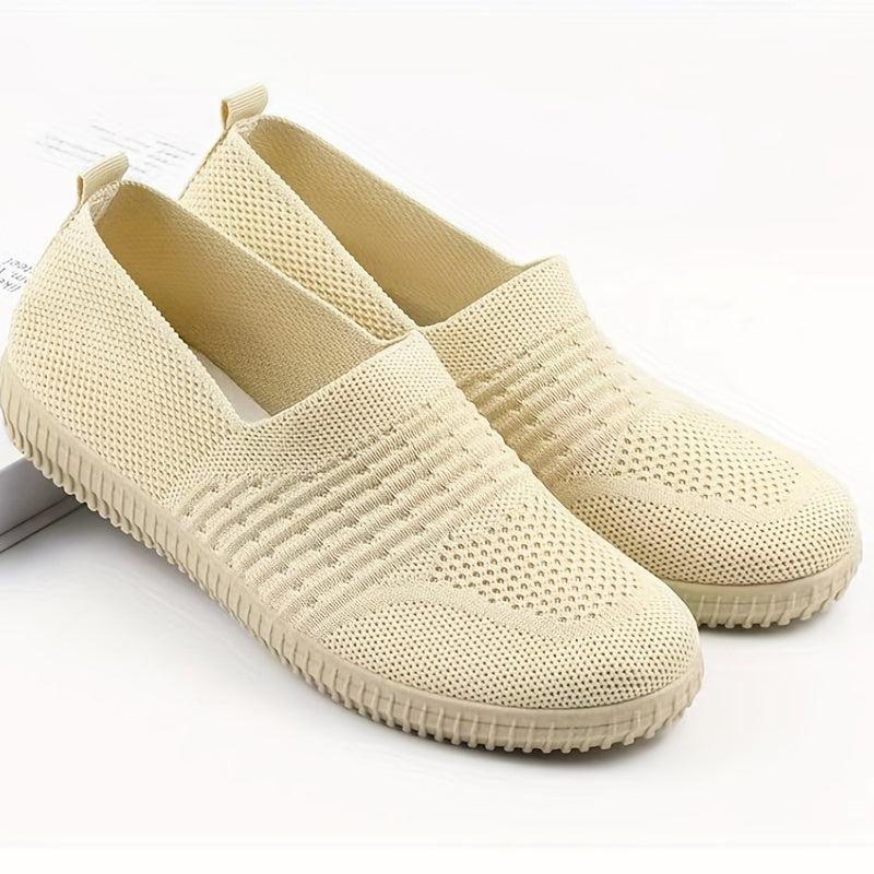 Women's Breathable Knit Slip On Sneakers Lightweight Walking Shoes