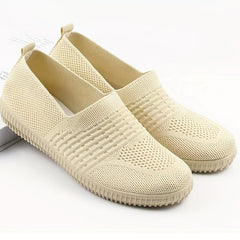 Women's Breathable Knit Slip On Sneakers Lightweight Walking Shoes