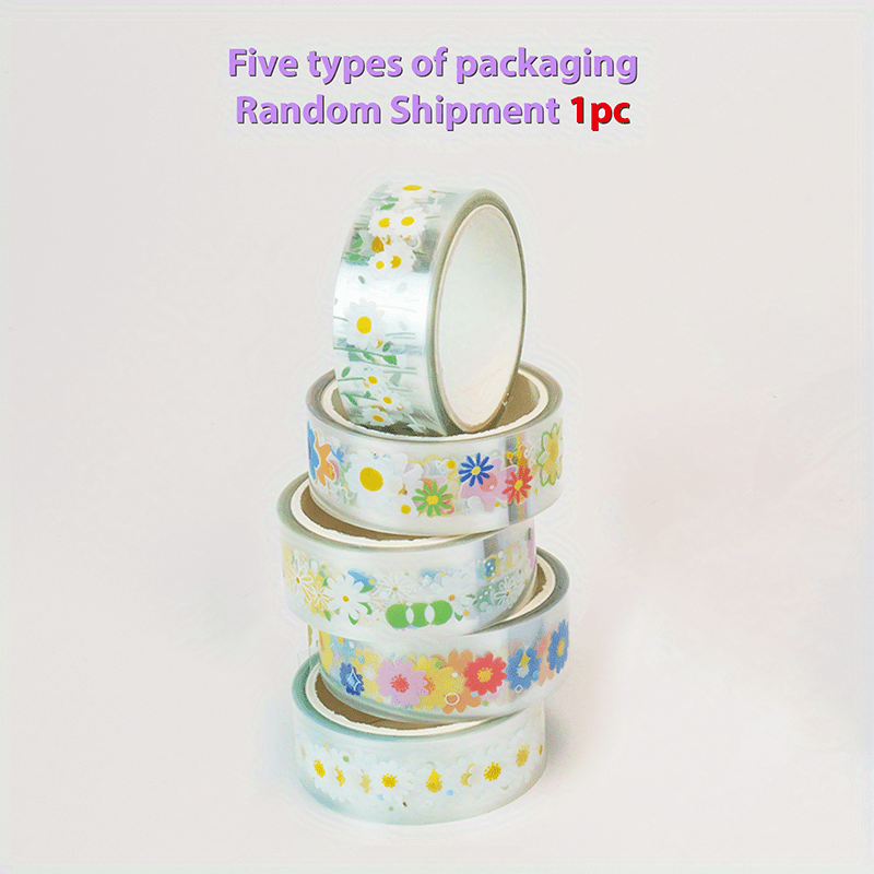 Adhesive Tape Transparent Flower Daisy Pattern Decorative Sticker Clear Tape
