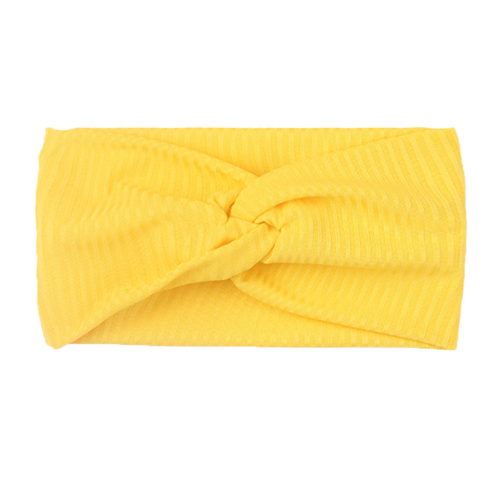 Baby Girls Casual Candy Ribbed Twist Headband Soft Wide Headband