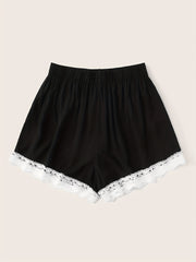 Contrast Lace High Rise Stretch Shorts