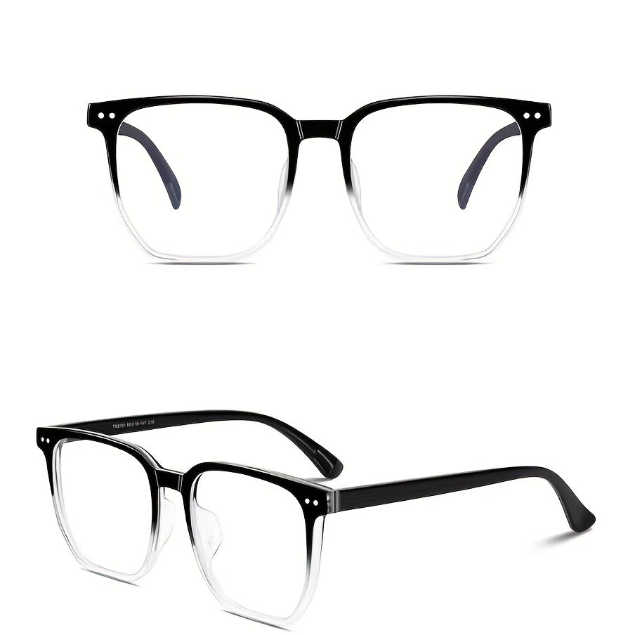 Men's Square Frame Anti Light Glasses with Photochromic Lenses
