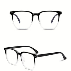 Men's Square Frame Anti Light Glasses with Photochromic Lenses