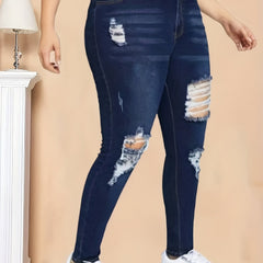 Ripped High Rise Skinny Jeans