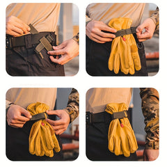 Tactical Nylon Belt with Carabiner for Hanging Gloves
