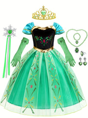 Anime Movie Character Cosplay Costume Girl s Velvet Mesh Dress
