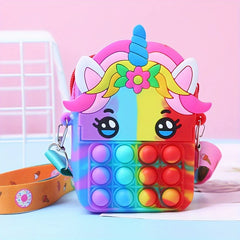 Girls Unicorn Messenger Bag Coin Purse Fidget Toy