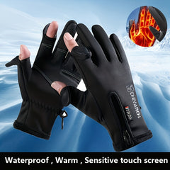 Men's Winter Cycling Gloves Waterproof Touch Screen Warm Sports Fishing