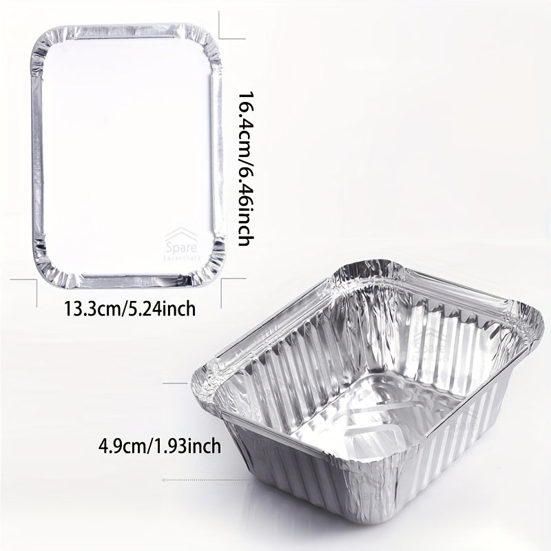 20pcs Aluminum Foil Food Containers With Plastic Lids Disposable Pans