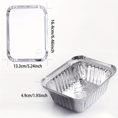 20pcs Aluminum Foil Food Containers With Plastic Lids Disposable Pans