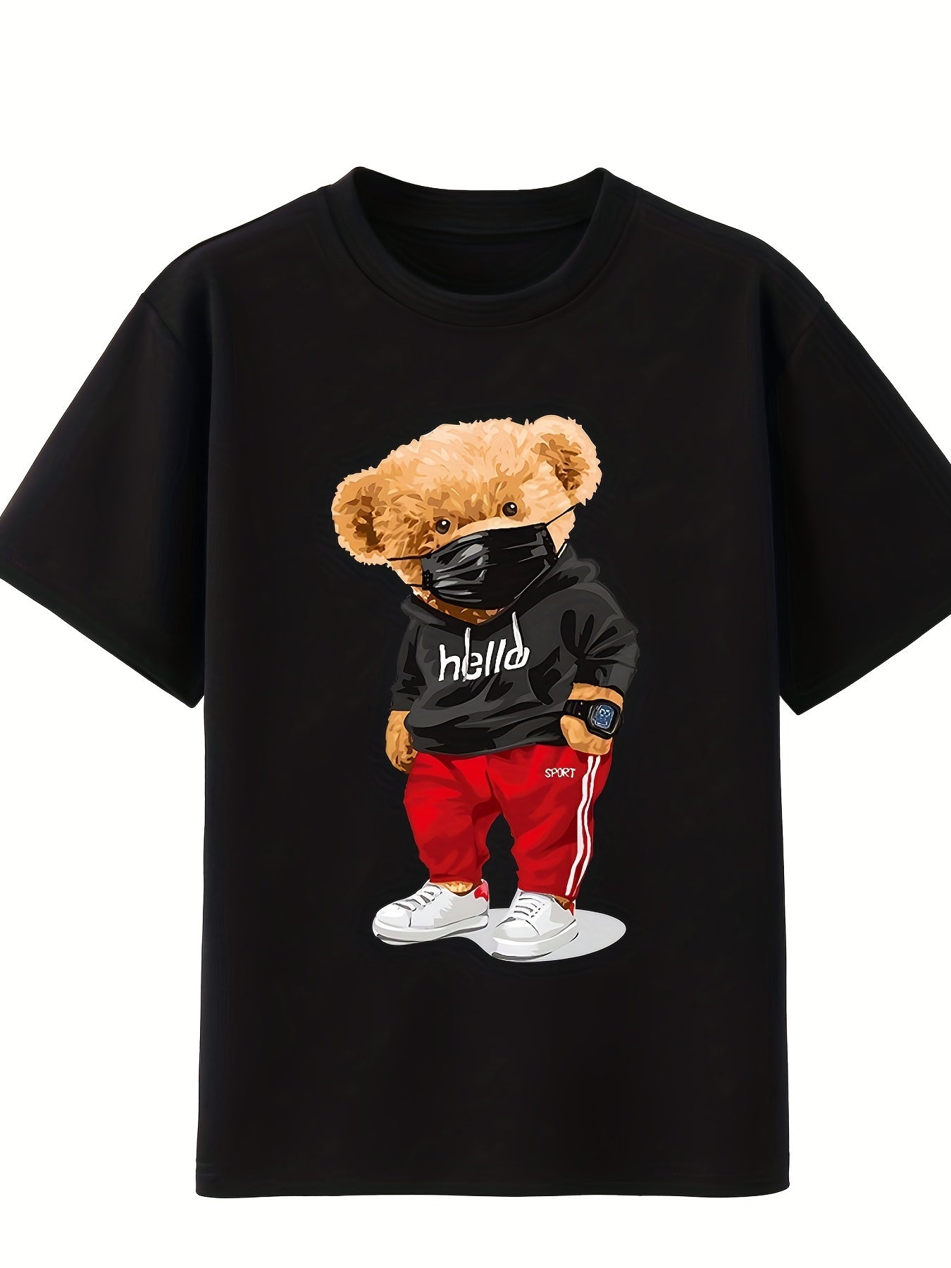 Boy's Street Style 2pcs T shirt & Shorts Set Hoodie Bear Pattern Kid's Clothes