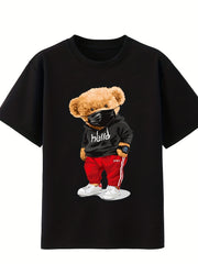 Boy's Street Style 2pcs T shirt & Shorts Set Hoodie Bear Pattern Kid's Clothes