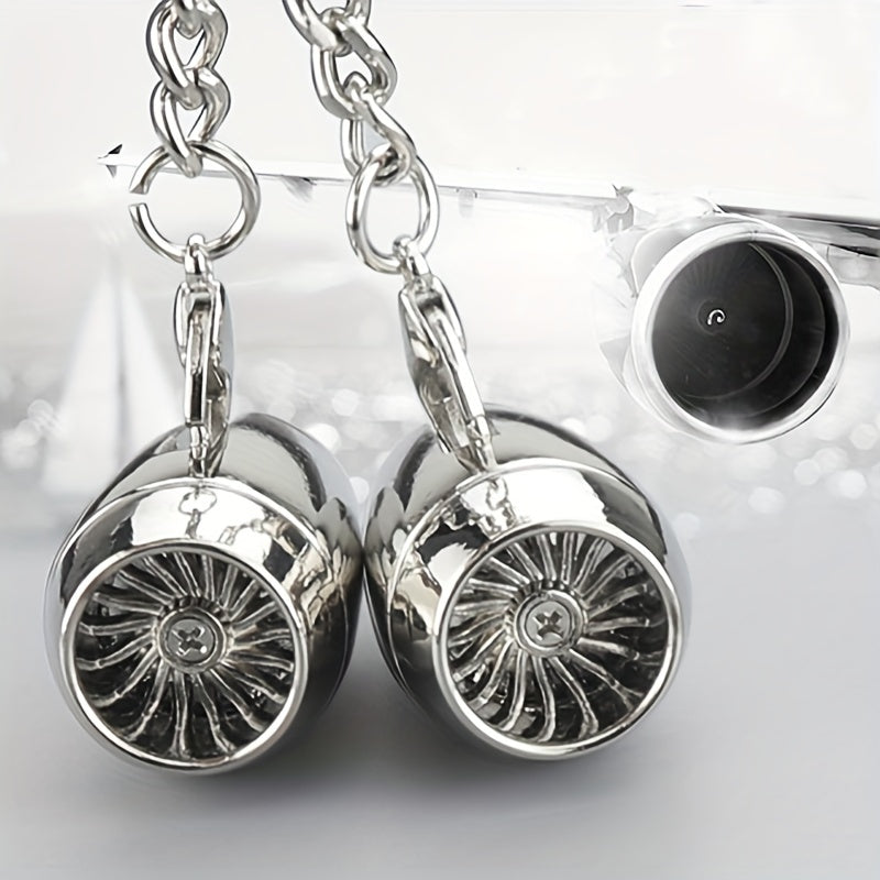 Metal Plane Engine Keychain Mini Jet Engine Model Keyring Gift