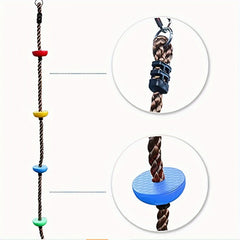 Outdoor Climbing Rope Swing with Treads Plate for Yard & Garden