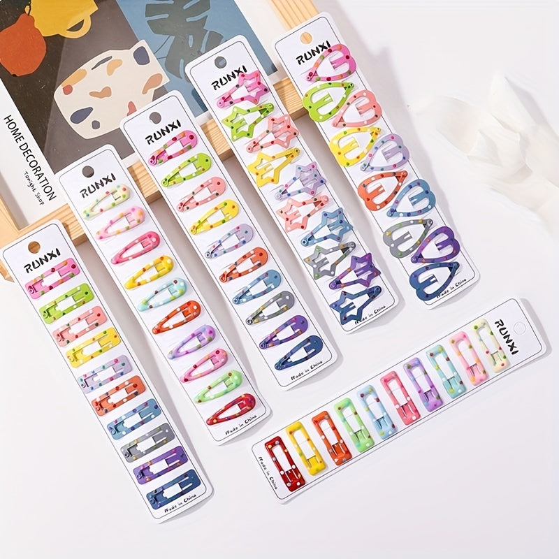 10pcs Sweet Hair Clips for Baby Girls, Summer Holiday Dance Party Decor