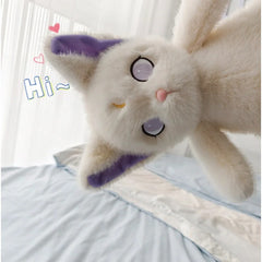 Soft Fluffy Witch Cat Plush Doll Magical Kitten Toy with Pastel Colors