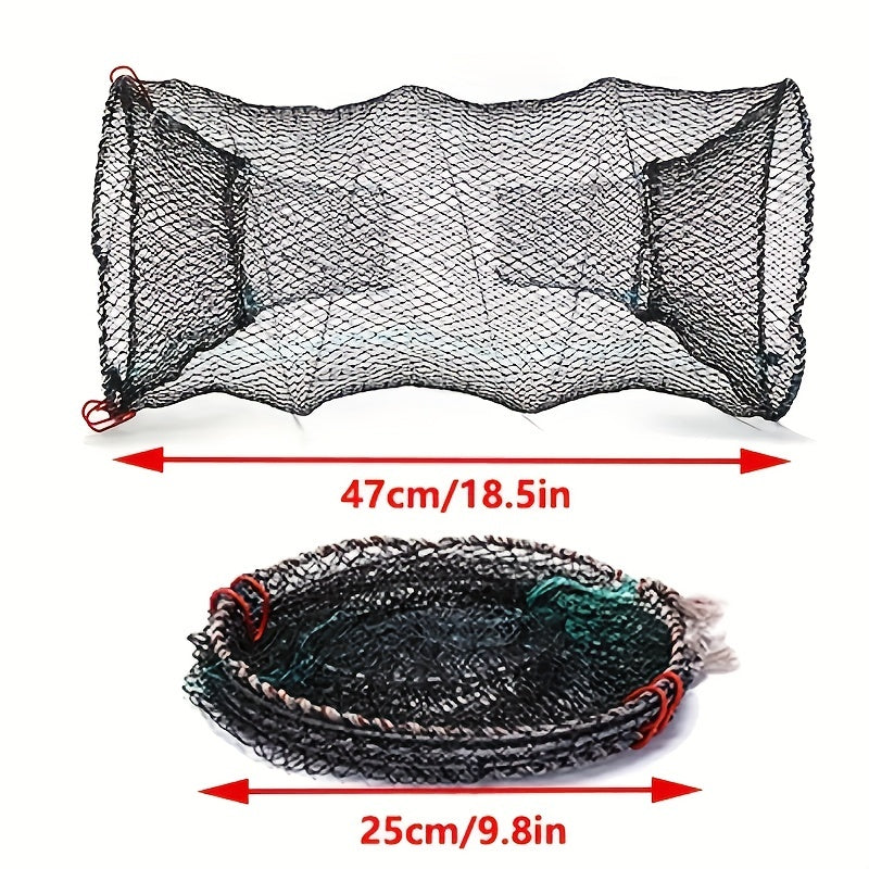 2 Pack Collapsible Bait Traps for Fishing - Portable Minnow, Crab