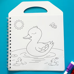 Reusable Animals Coloring Book for Kids with 6 Magic Water Based Markers