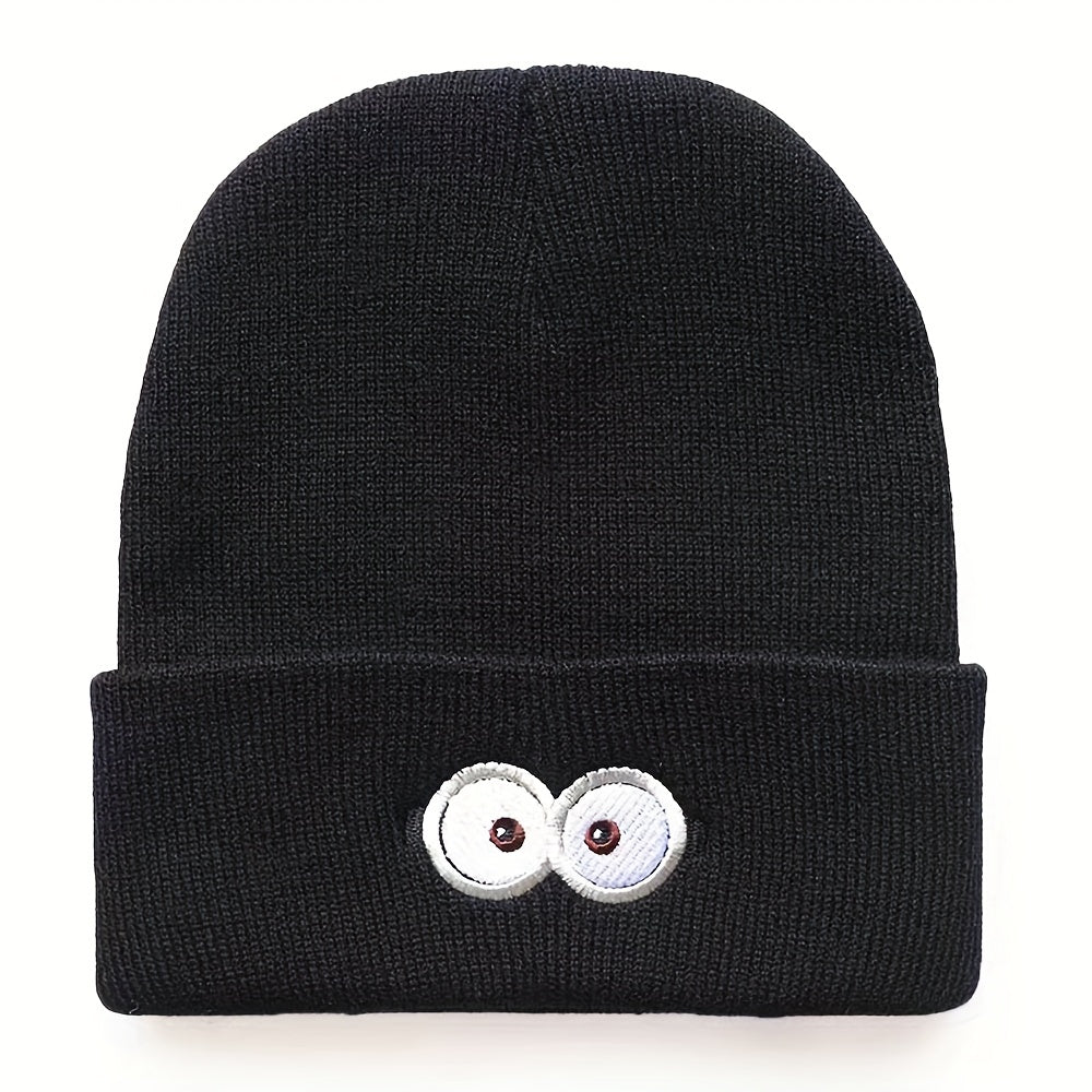 Embroidery Beanie Cartoon Unisex Knit Hat Elastic Skull Cap