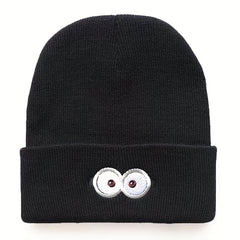 Embroidery Beanie Cartoon Unisex Knit Hat Elastic Skull Cap