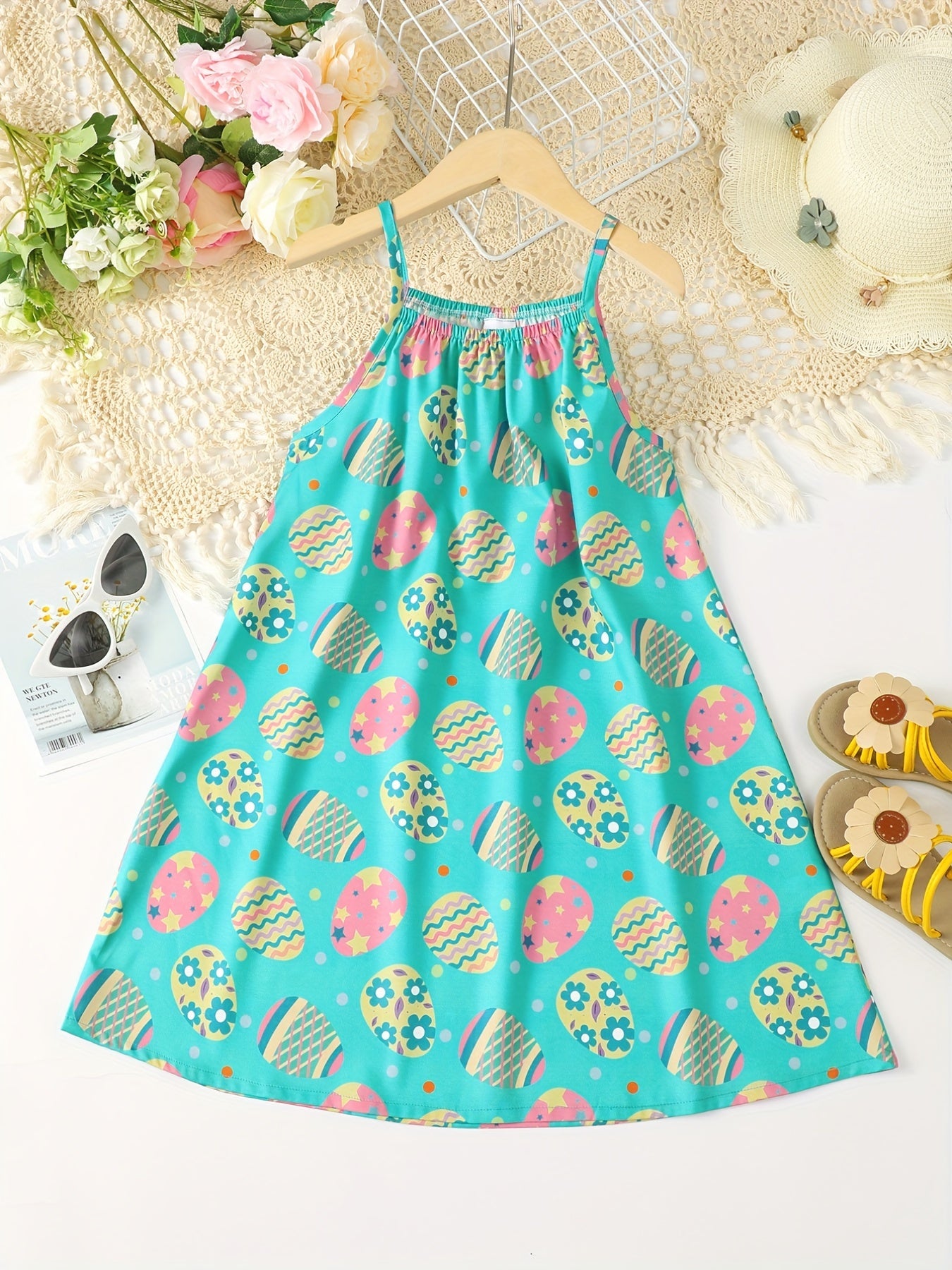 Toddler Girls Egg Graphic Princess Cami Dress For Party