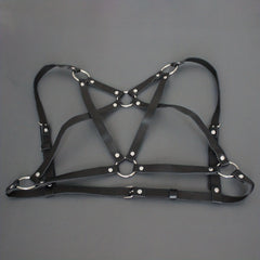 Men's PU Leather Suspenders Gothic Belt Adjustable Body Chest Belt