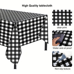 Plaid Printed Table Cloth Waterproof Christmas Birthday
