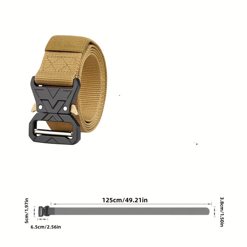 Men's Tactical Belt Quick Release Buckle Thickened Nylon for Outdoor Work