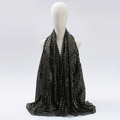 Hot Stamping Hijab Vintage Solid Scarf Women Turban Boho Shawl
