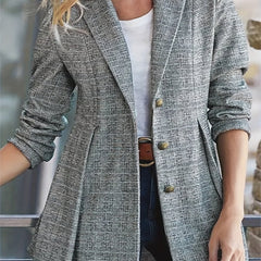 Plaid Print Long Sleeve Blazer