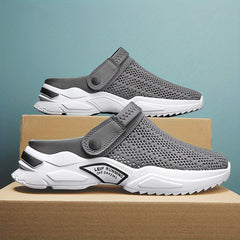 Men's Breathable Slip On Knitted Clog Sandals Casual Outdoor Walking Shoes