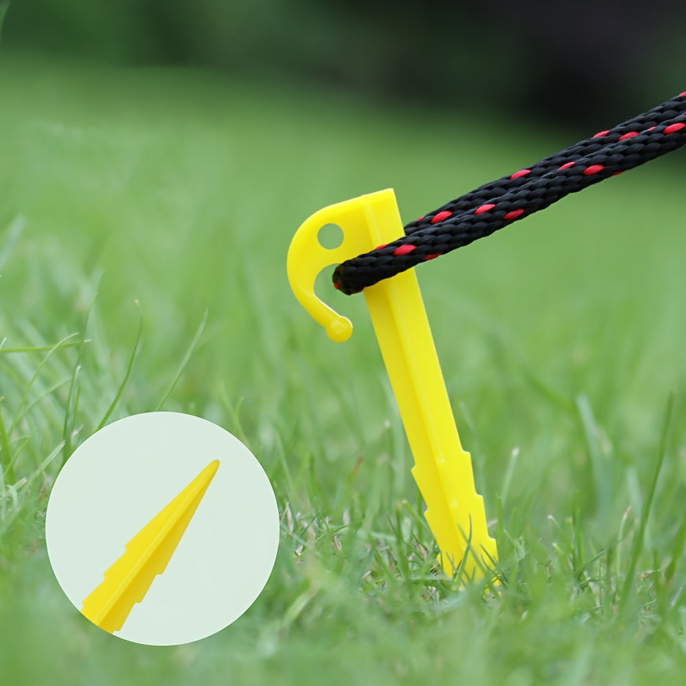 10pcs Plastic Tent Pegs Nails Outdoor Camping Stakes Windproof Beach Mat