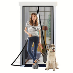 Magnetic Screen Door Self Sealing Hands Mesh Keeps Bugs Out