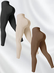 3pcs Tummy Control Fitness Pants High Waist Yoga Hip Lifting Leggings